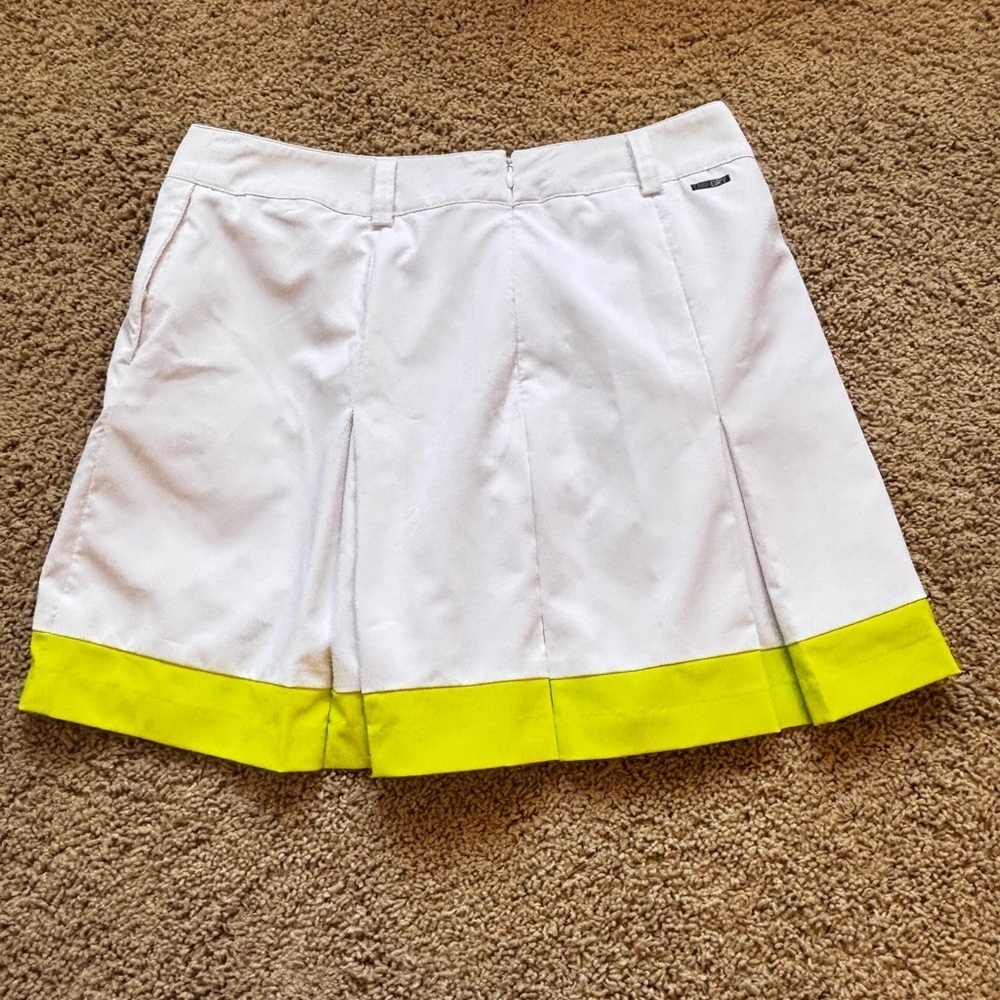 Puma Golf Skort Women’s White/Acid Green Pleated Lifestyle | Size 8 - Picture 5 of 8
